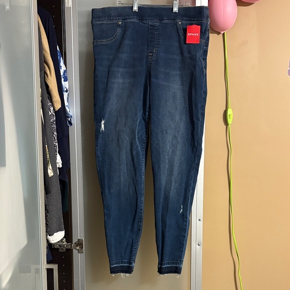 SPANX Denim - BNWT SPANX Ripped Distressed Blue jean leggings - Xl size